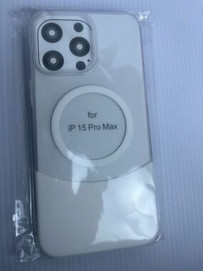 White iPhone 15 Pro Max Magnetic Case with Ring